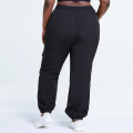 Black Joggers Sweatpants Plus Taille Trawstring Track Pant Loose Fit Fit Casual Overassia Sweatpants pour les femmes